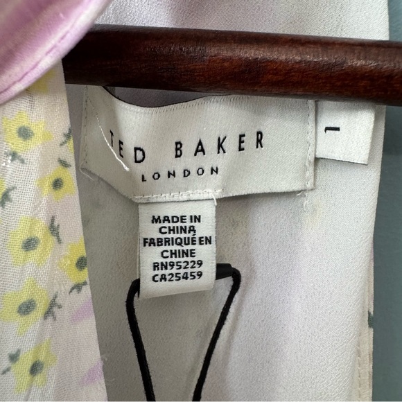 Ted Baker Sutton Light Yellow Twist Neck Frill Detail Mini Dress. NWT. Size 4 - Picture 4 of 16